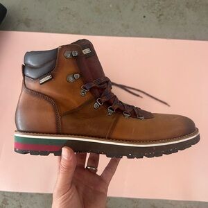 PIKOLINOS Brown Leather Ankle Boots with Rugged Design